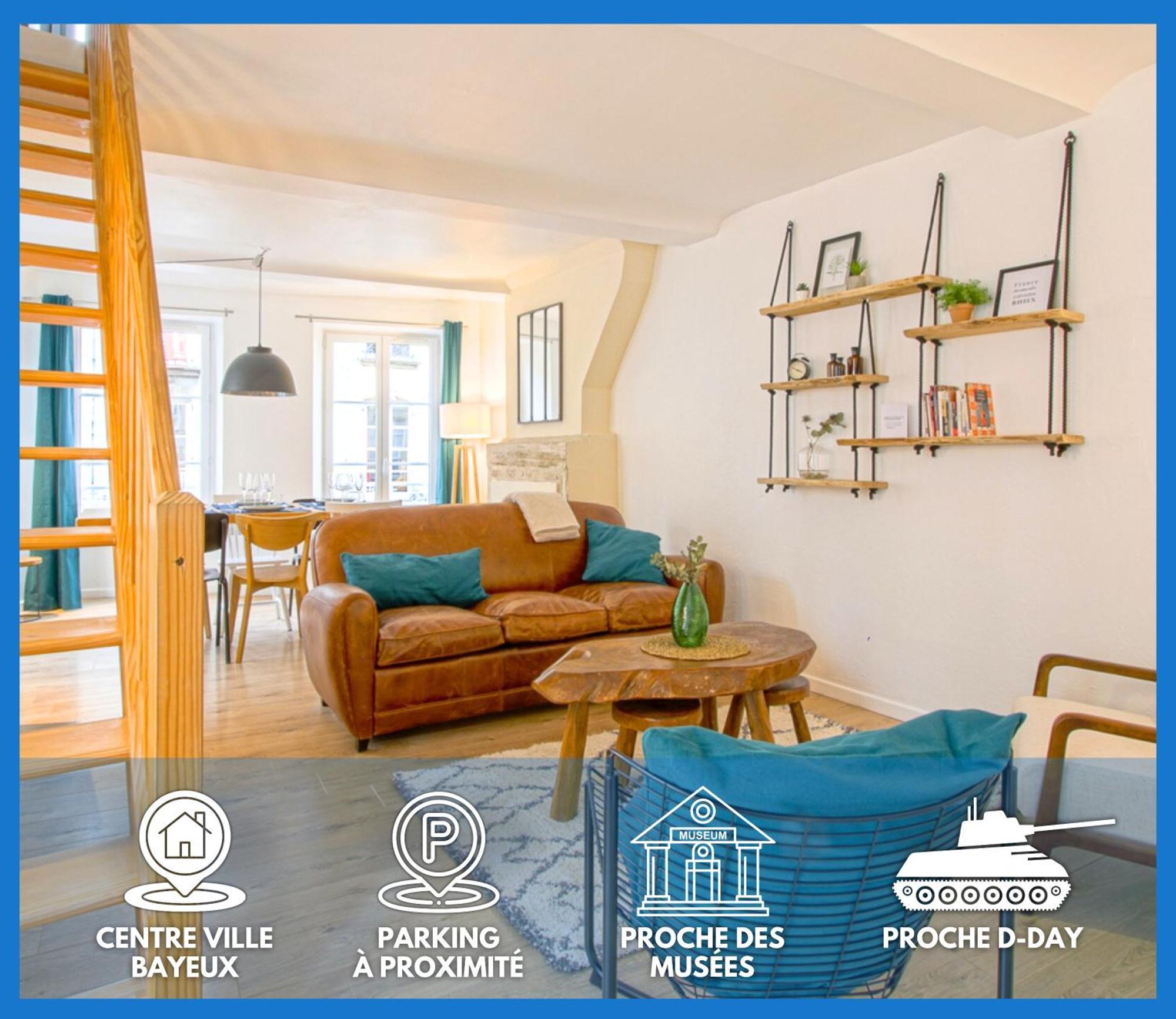 Freedom Grand Triplex Lumineux Decoration Contemporaine - Plein Centre Historique Bayeux - Parking Gratuit A Proximite Proche Commerces Restaurants - Plages Du Debarquement ภายนอก รูปภาพ